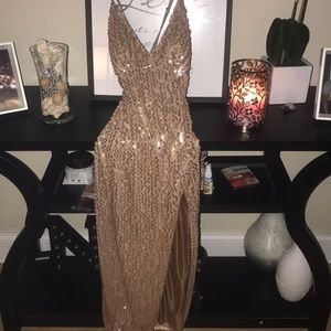 Gold sequin dress